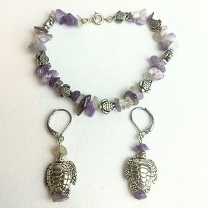 Piece #301 "Purple Turtles" Amethyst Jewelry Set